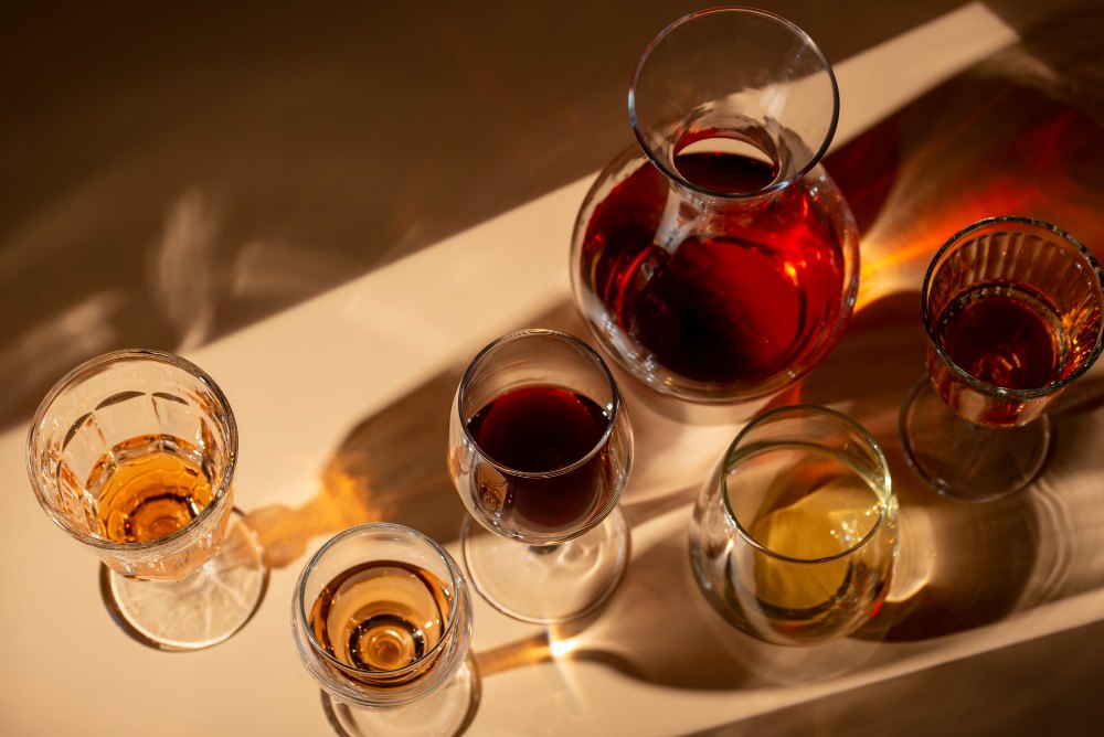 plusieurs verres de vins